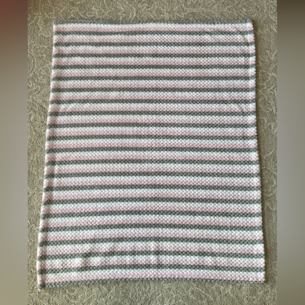 Swiggles Pink White and Gray Soft Baby Girl Blanket, Size 29in x 36in